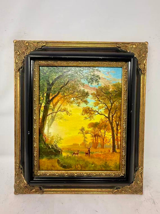 Where the Wild Light Falls | Framed Woodland Deer Oil Painting