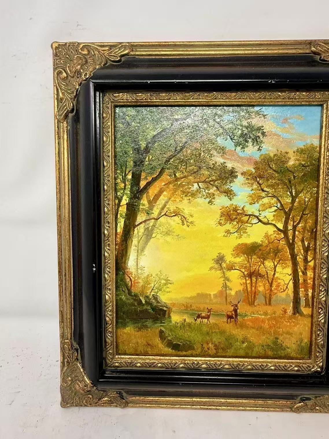 Where the Wild Light Falls | Framed Woodland Deer Oil Painting