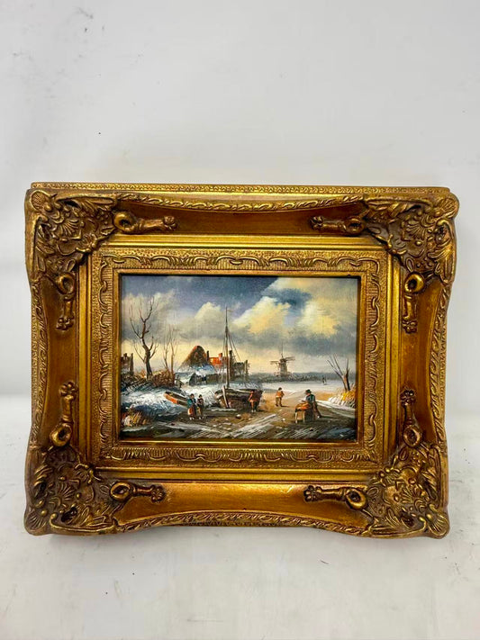 Winter Harbor Morning | Framed Landscape Oil Painting