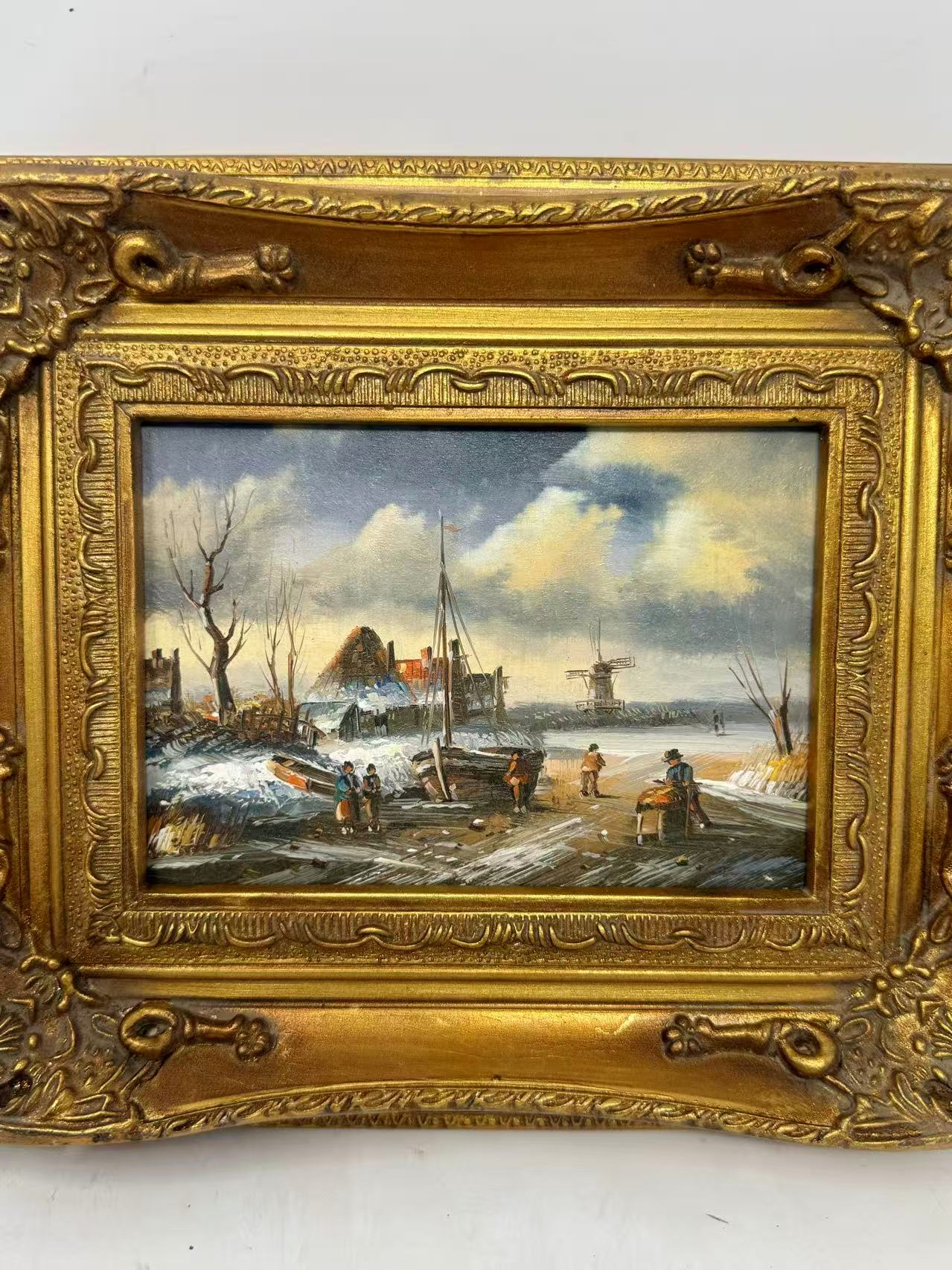 Winter Harbor Morning | Framed Landscape Oil Painting