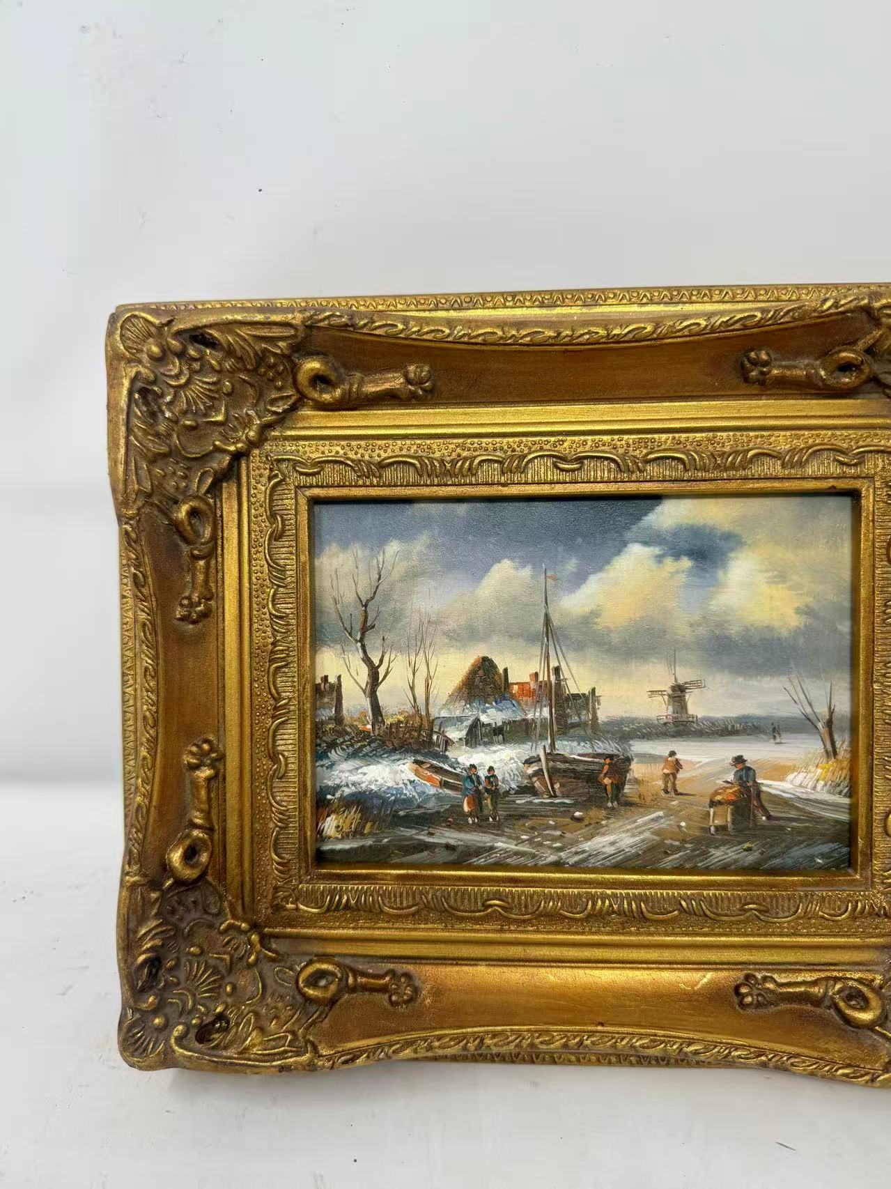 Winter Harbor Morning | Framed Landscape Oil Painting