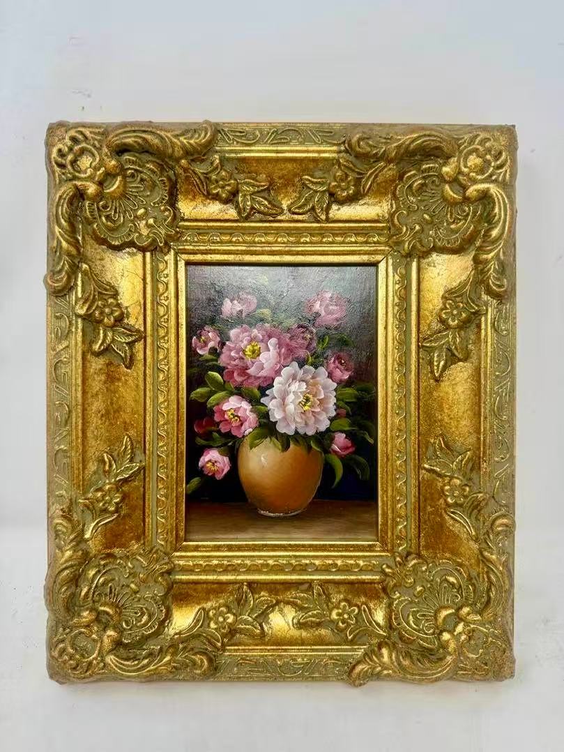 Blush Reverie | Framed Pink Floral Oil Painting
