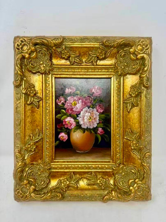 Blush Reverie | Framed Pink Floral Oil Painting