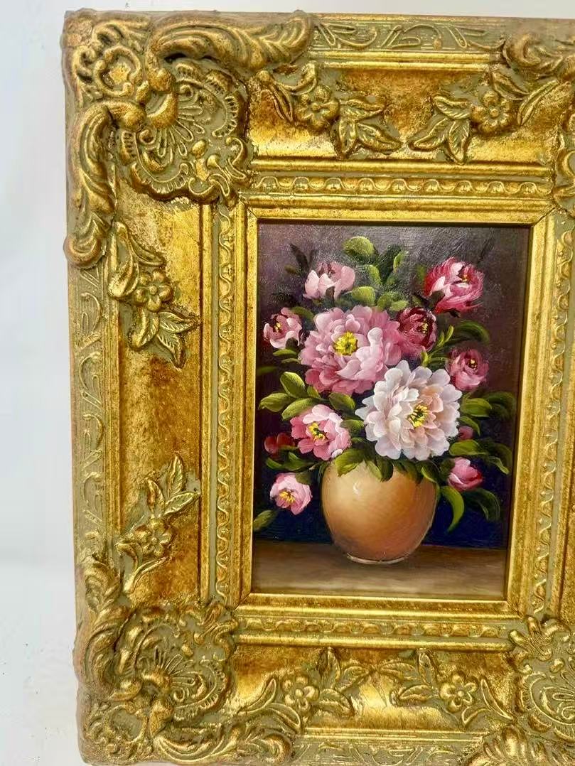 Blush Reverie | Framed Pink Floral Oil Painting